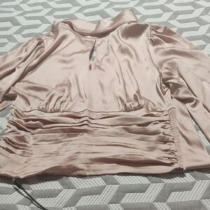 Elegant Pink Satin Women's Top